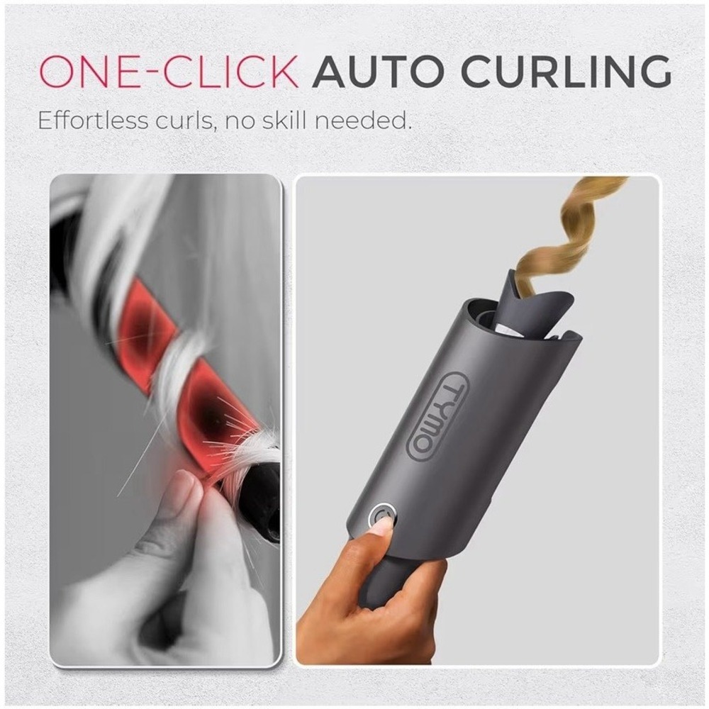TYMO CURLPRO 1 Inch Automatic Curling Iron Ceramic Rotating Hair Curler Gray - Picture 5 of 9